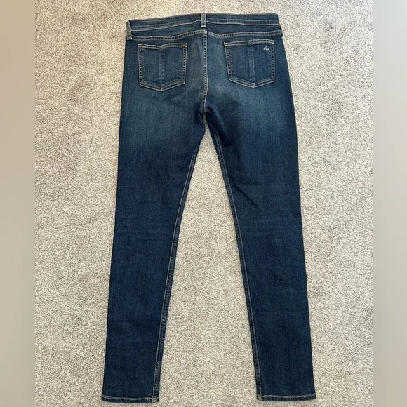 Rag & Bone Womens Slim Skinny Jeans Blue Pockets Dark Wash Mid Rise Denim 32 - Picture 6 of 8